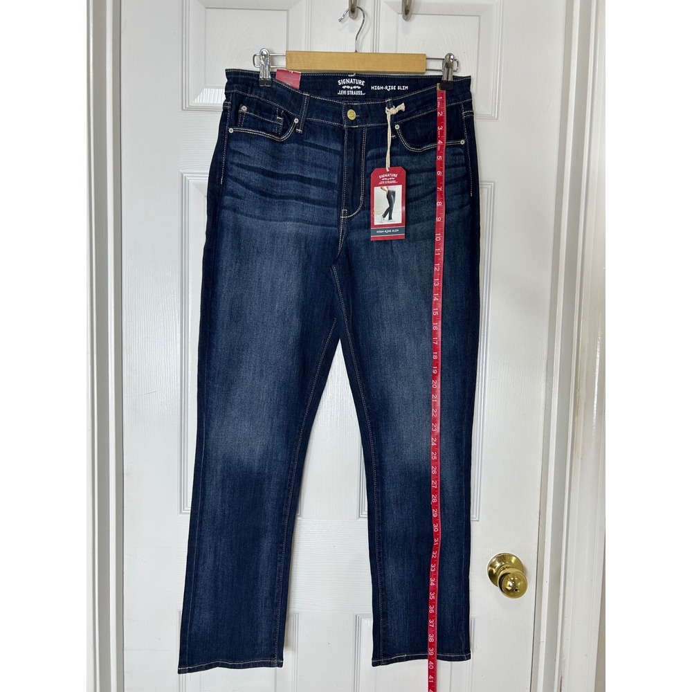 Signature by Levi Strauss & Co Stretch Soft Dark Wash High-Rise Slim jeans 12/31 - Picture 13 of 13
